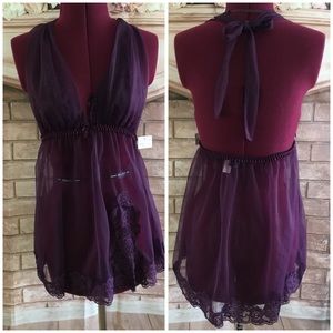 NWT Frederick’s Black Cherry Nighty Sz. M